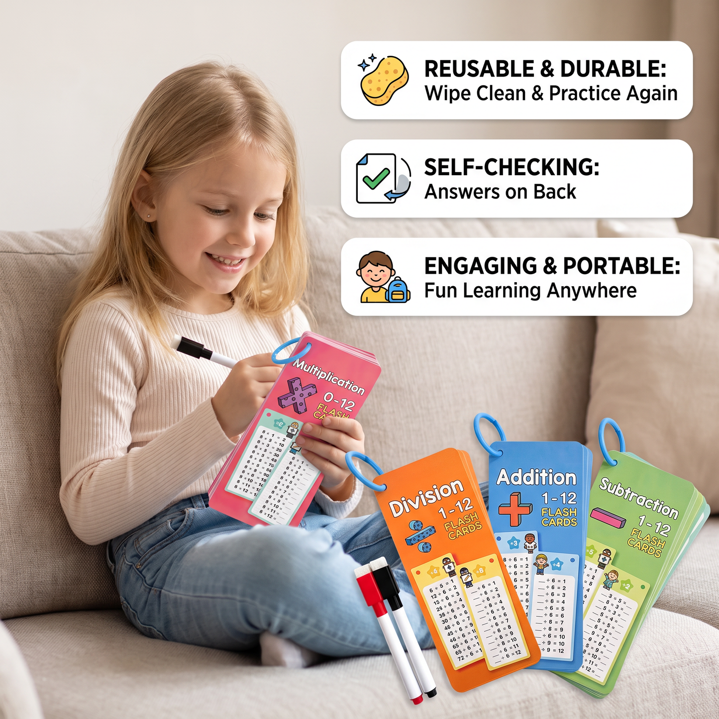 Reusable Maths Flash Cards