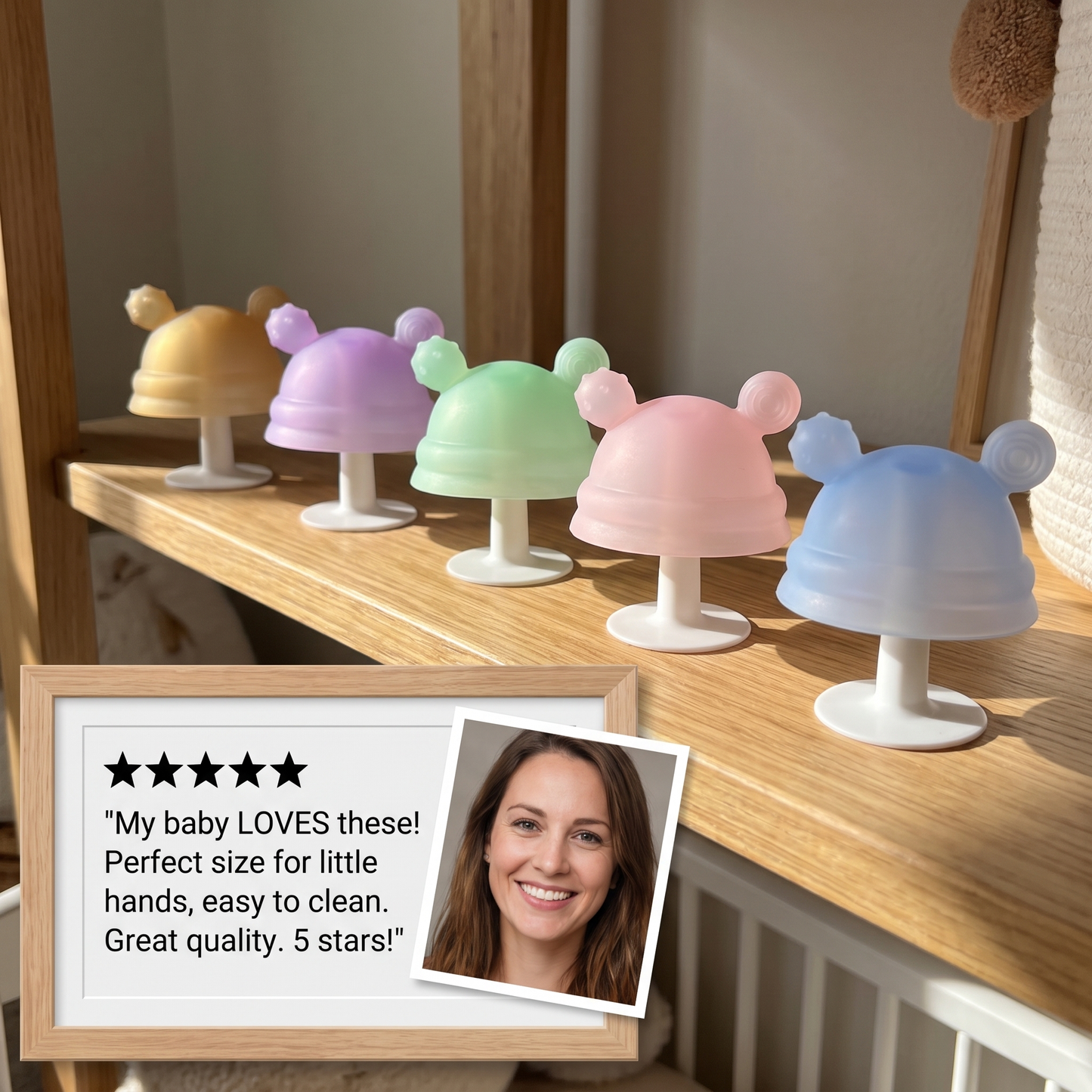 Baby Mushroom Silicone Teether for Tiny Hands