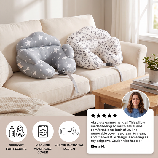 Multifunctional Nursing Pillow for Breastfeeding & Bottle Feeding with Removable Cover