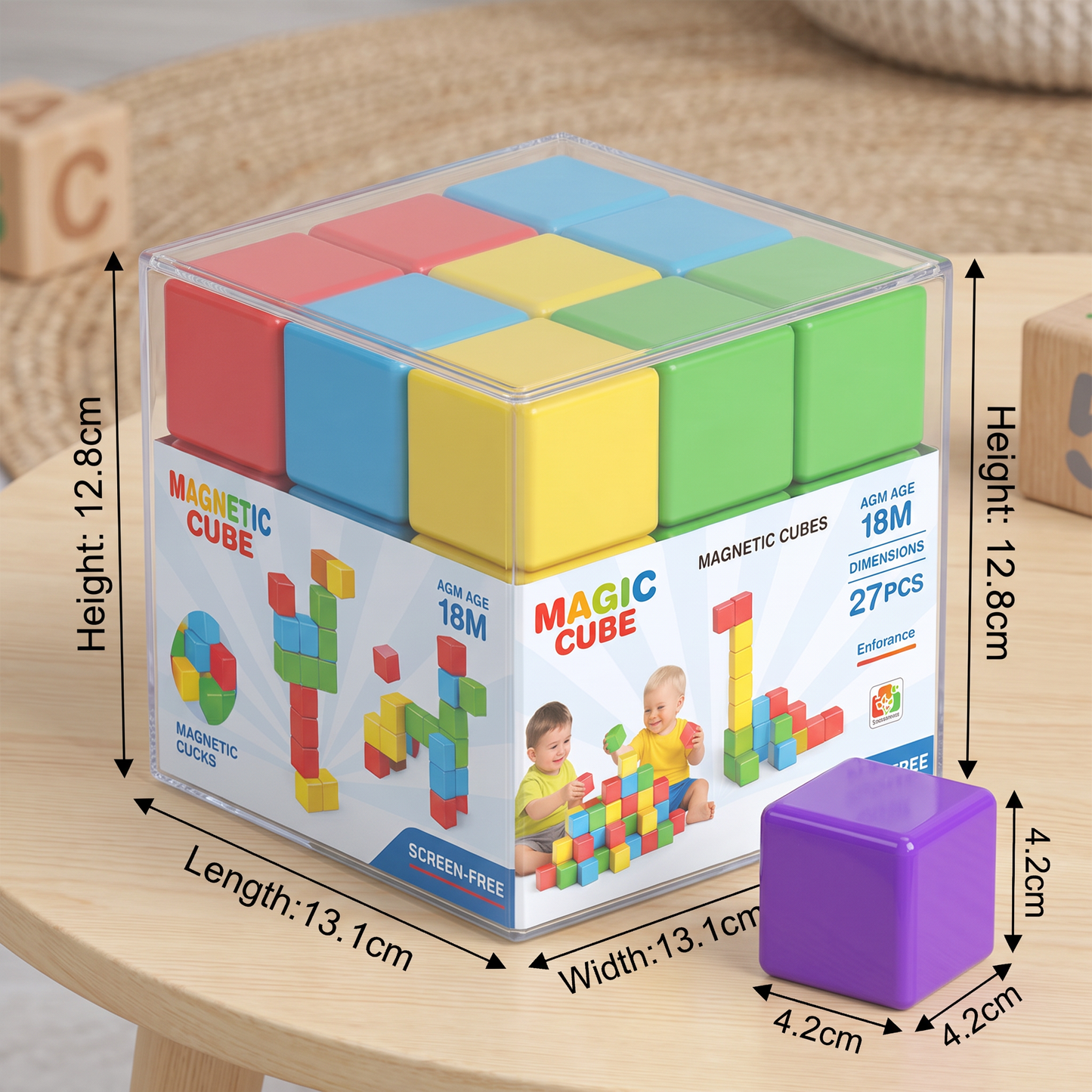 Toddler Safe 4.2cm Magnetic Building Cubes – STEM Learning Blocks