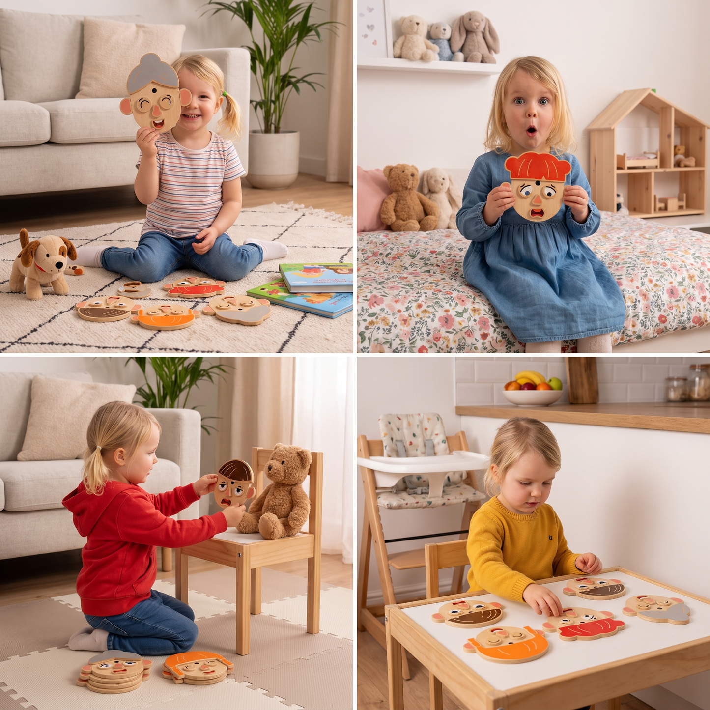 Wooden Facial Expressions & Emotions Learning Toy for Kids
