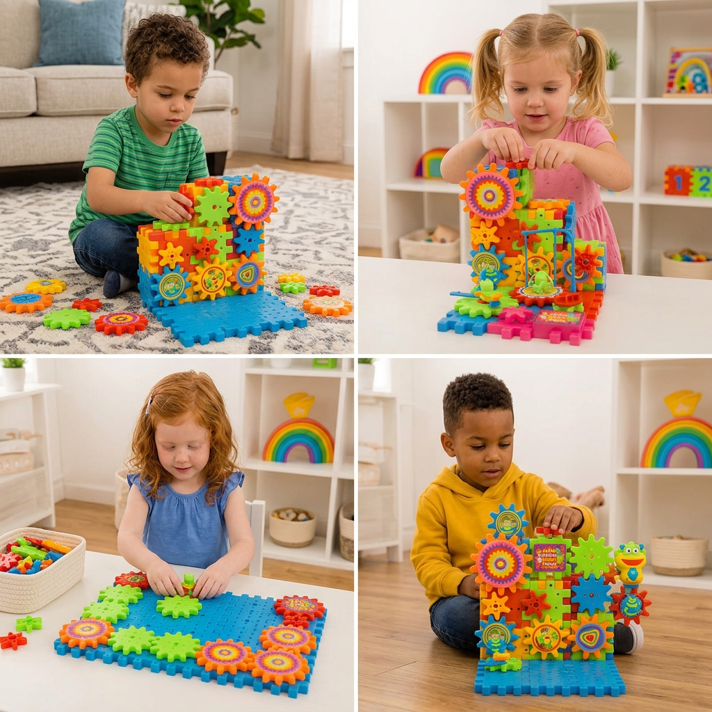 81-Piece STEM Gear Building Set – Interlocking Engineering Blocks for Kids