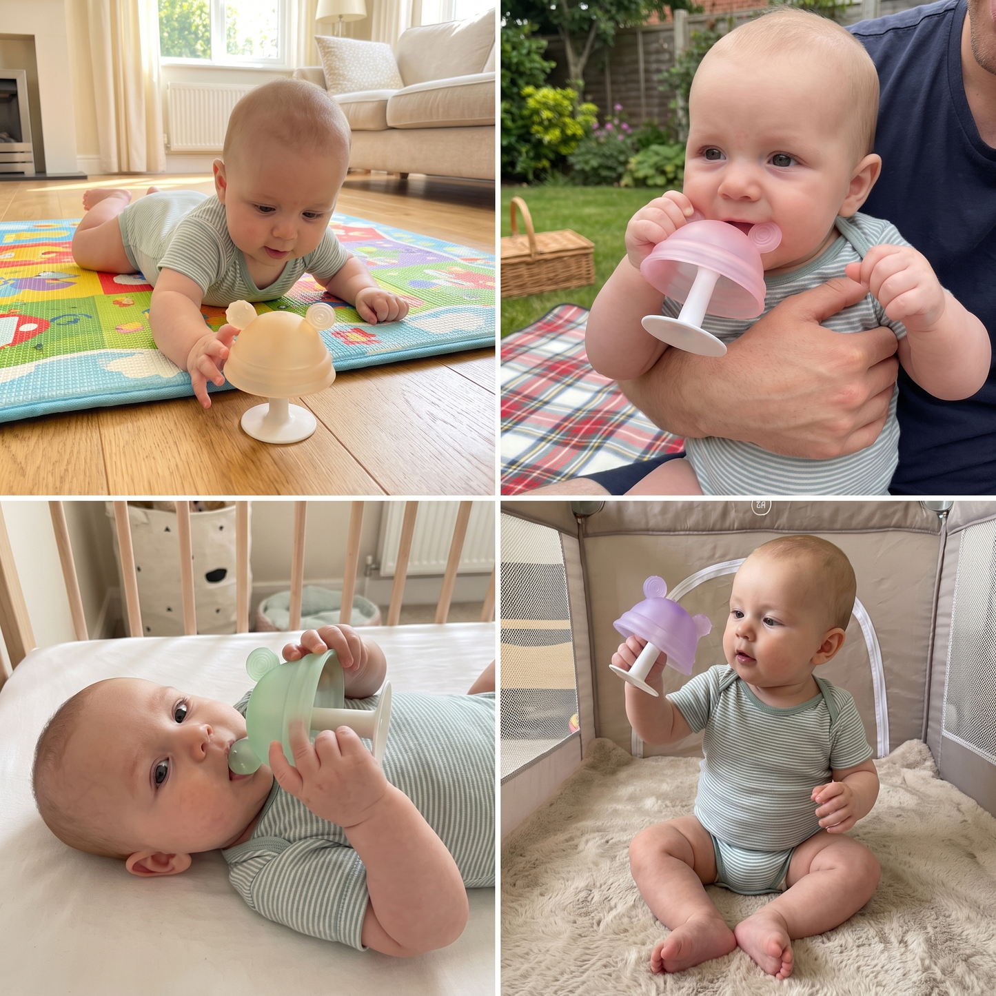 Baby Mushroom Silicone Teether for Tiny Hands