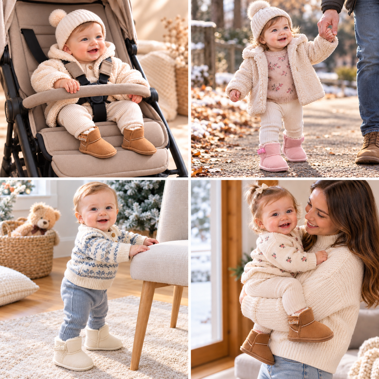 Fleece-Lined Baby Winter Boots with Soft, Non-Slip Soles