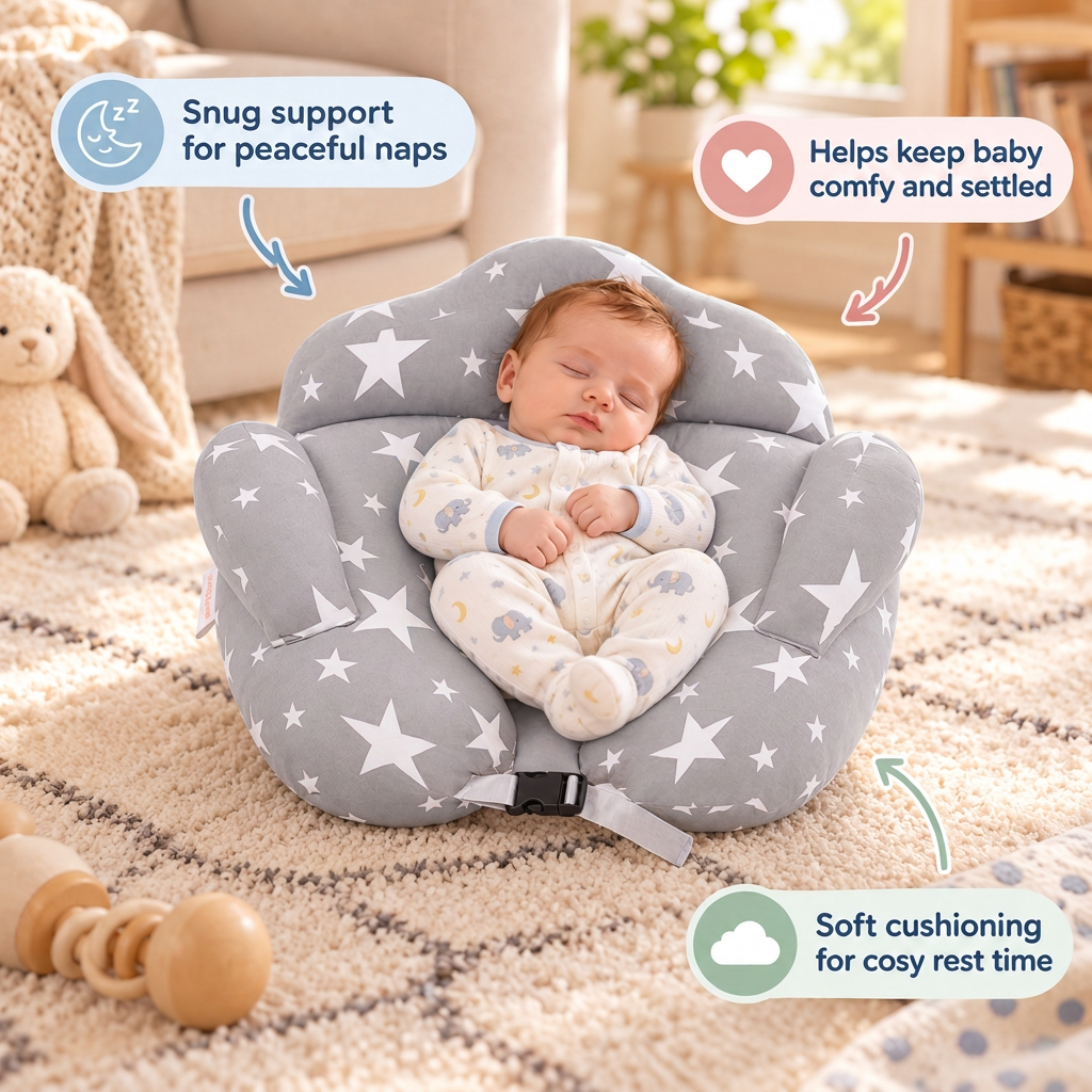 Multifunctional Nursing Pillow for Breastfeeding & Bottle Feeding with Removable Cover