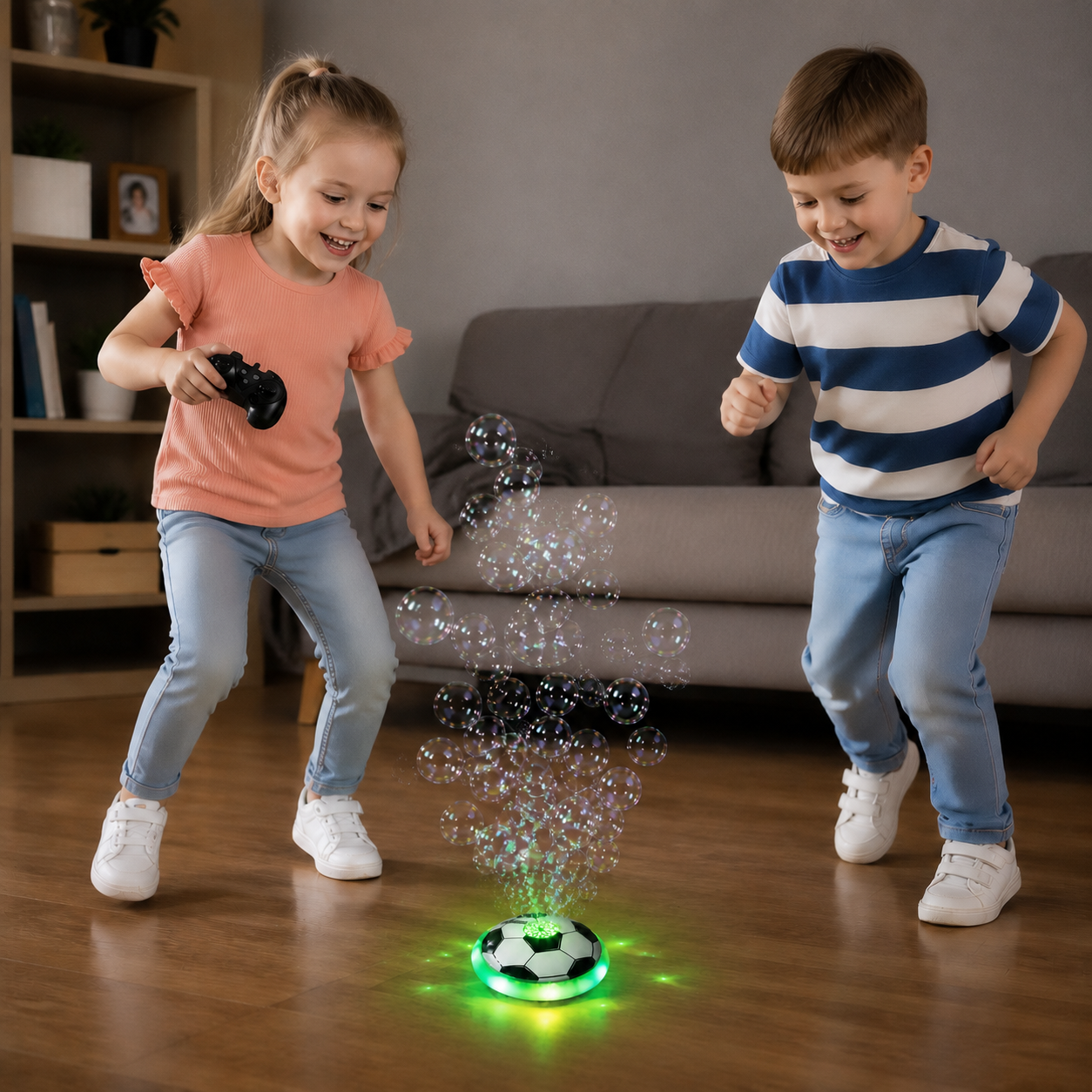 Remote Control Soccer Bubble Ball with Lights & Music