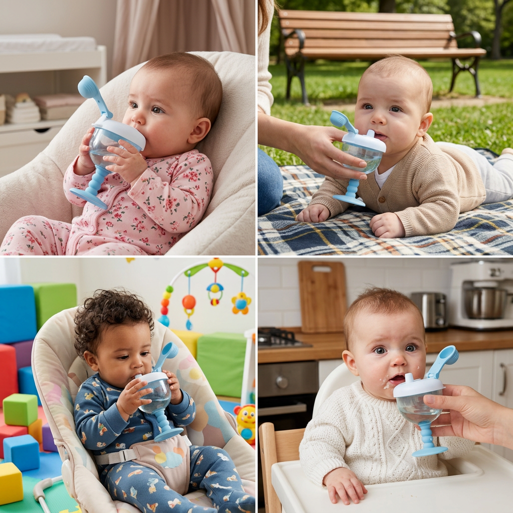 Spill-Proof Baby Straw Training Cup