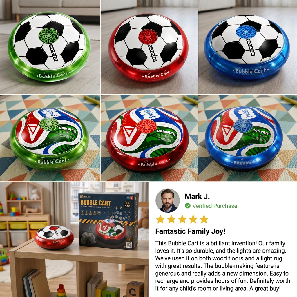 Remote Control Soccer Bubble Ball with Lights & Music