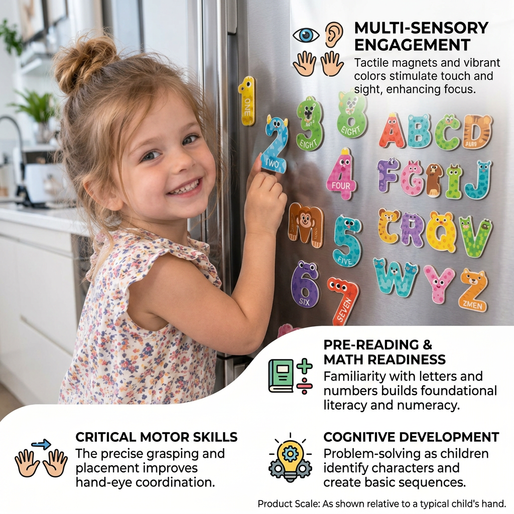 Animal Alphabet & Number Fridge Magnets – Kids’ Spelling and Learning Set