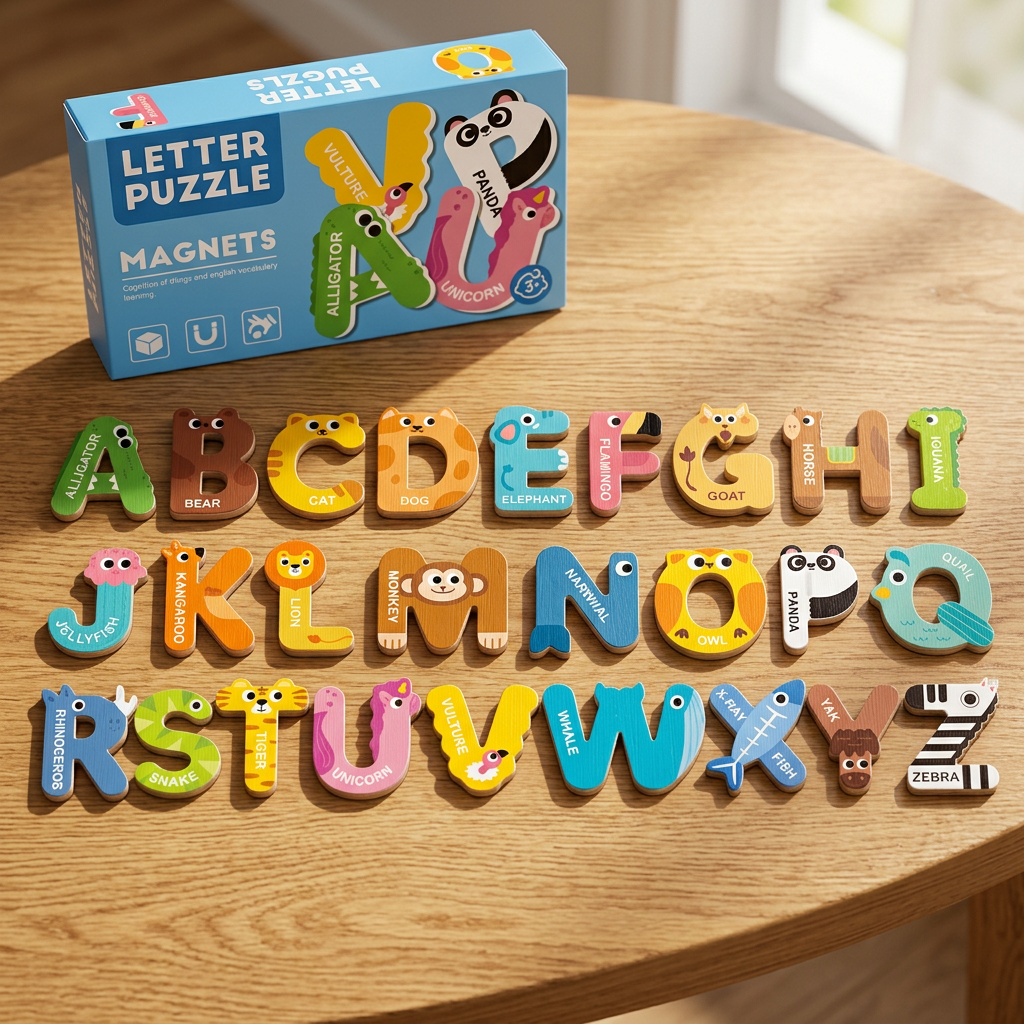 Animal Alphabet & Number Fridge Magnets – Kids’ Spelling and Learning Set