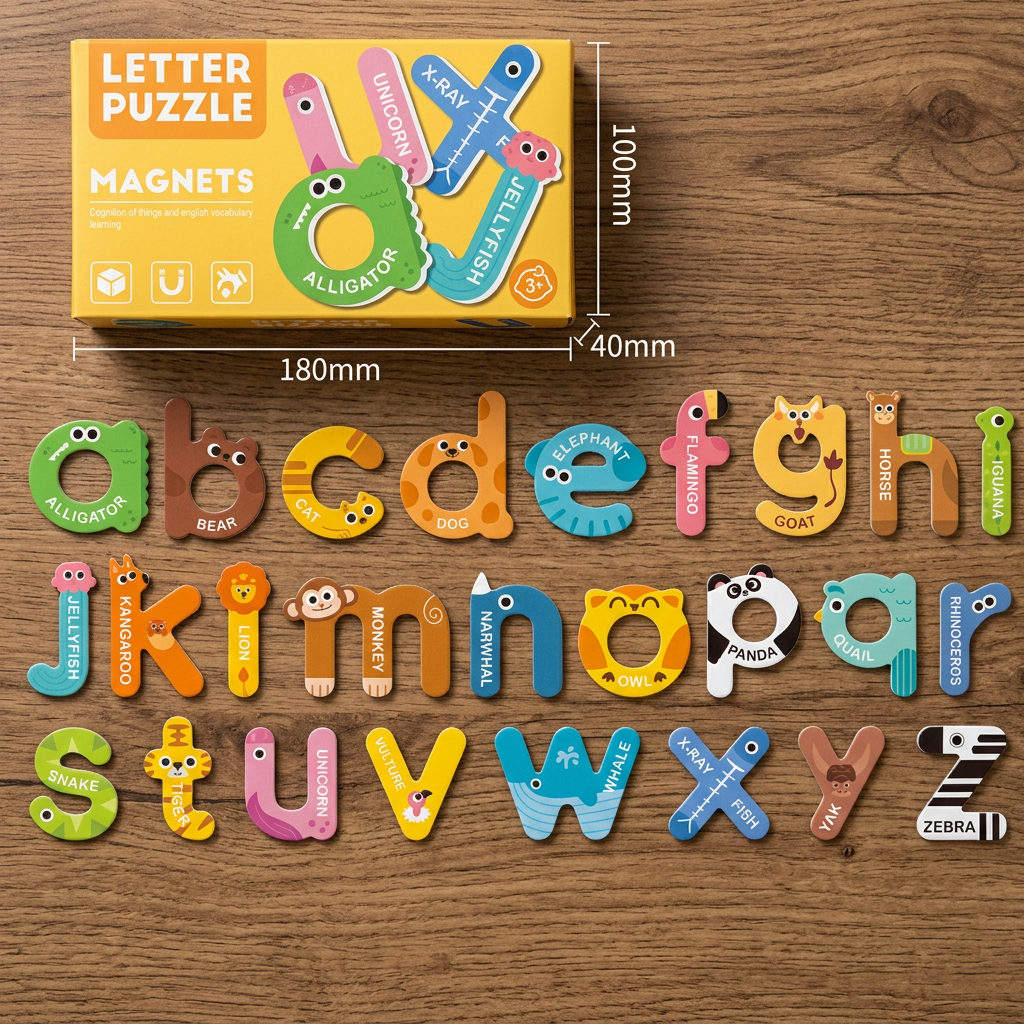 Animal Alphabet & Number Fridge Magnets – Kids’ Spelling and Learning Set