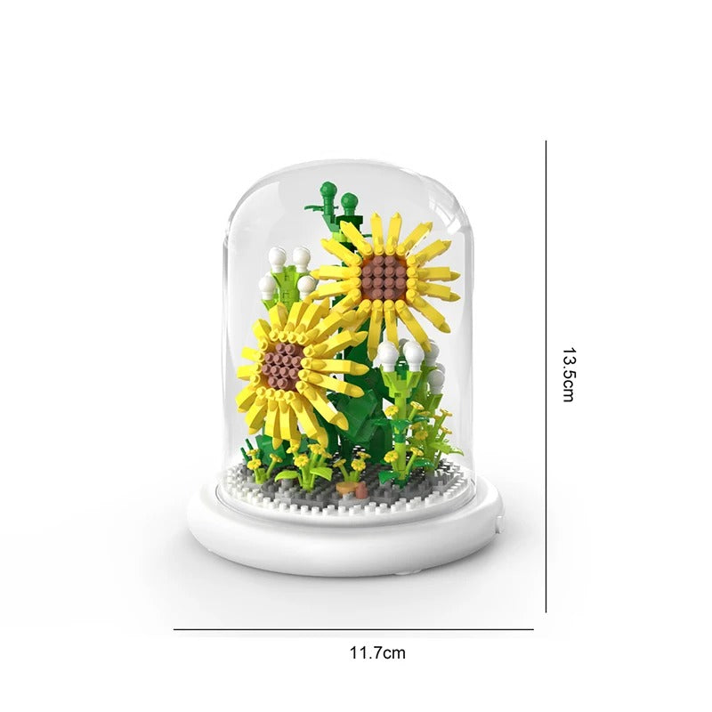 Elegant building block flower in a glass