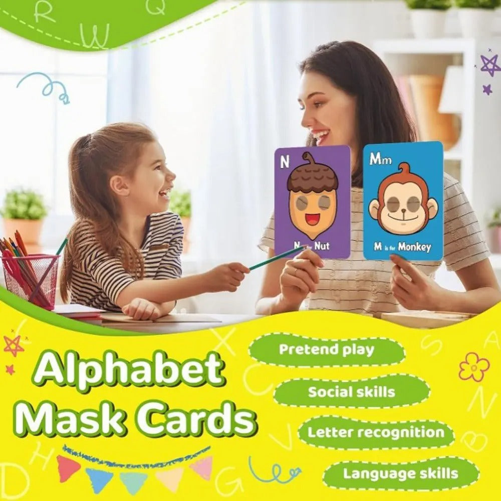 Alphabet flashcards with animal designs