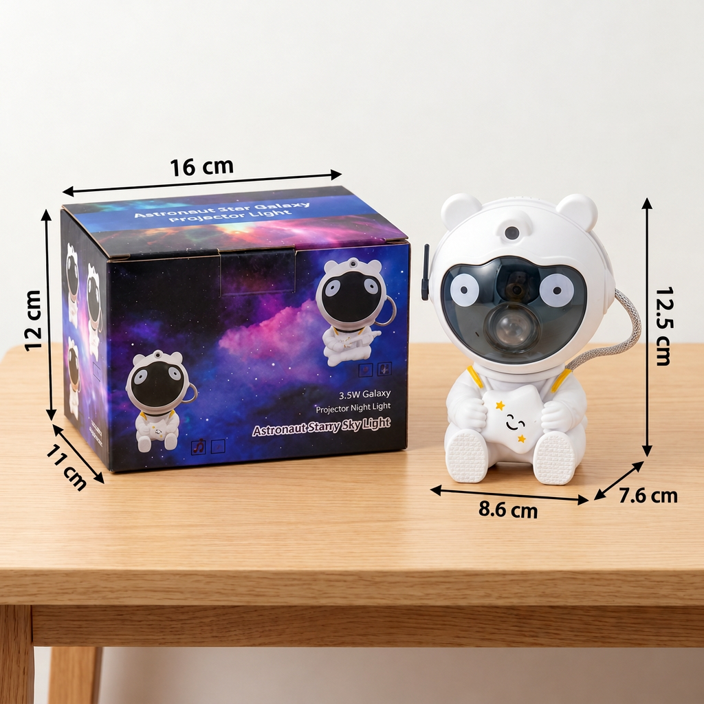Astronaut Galaxy & Star Projector with 8-Color Nebula & Remote Control