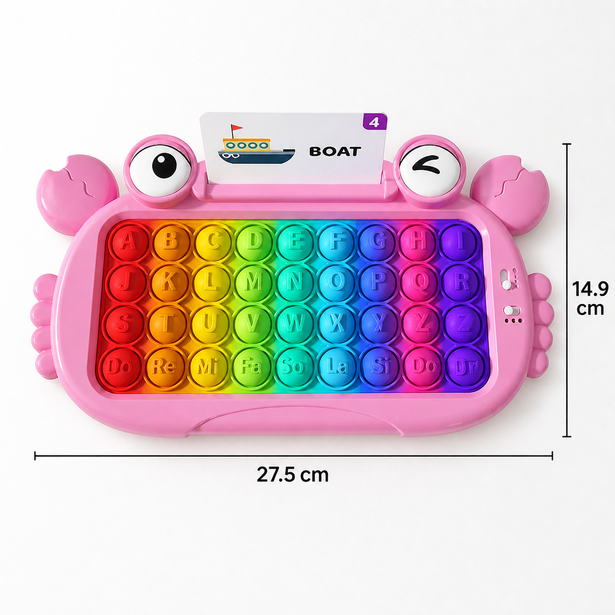 Interactive Talking Flash Card Learning Tablet with Pop-It Keyboard, Spelling & Phonics Games