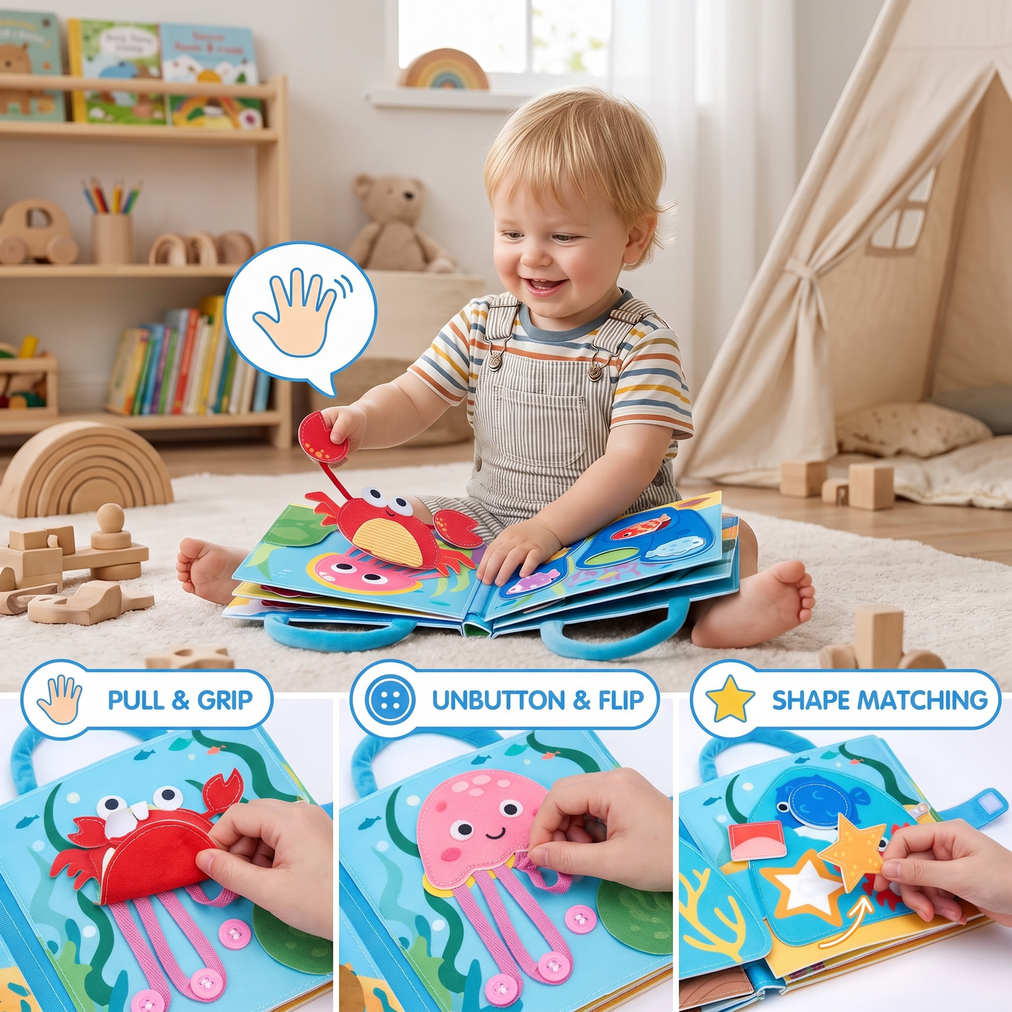 Montessori Ocean Animals Sensory Busy Book