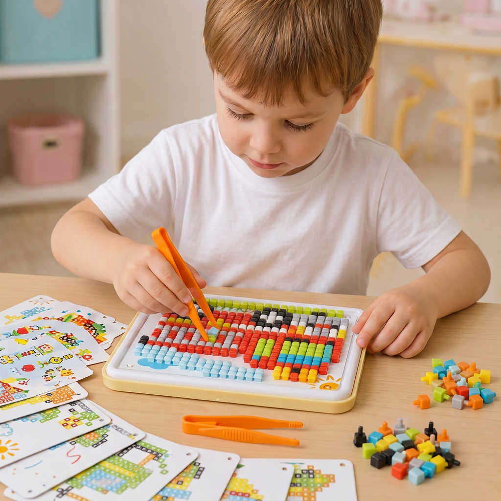 Montessori Learning Peg Mosaic Board