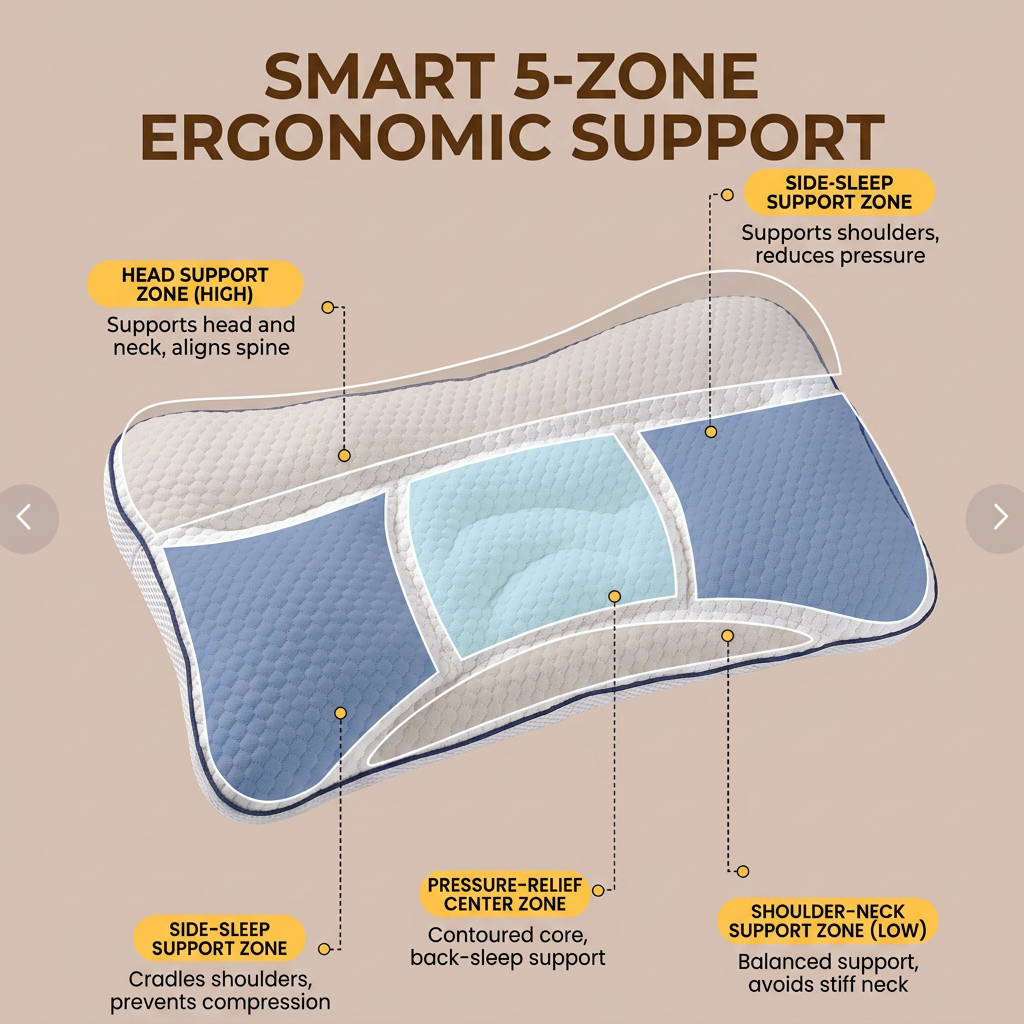 Ergonomic Neck Support Memory Foam Kids Pillow