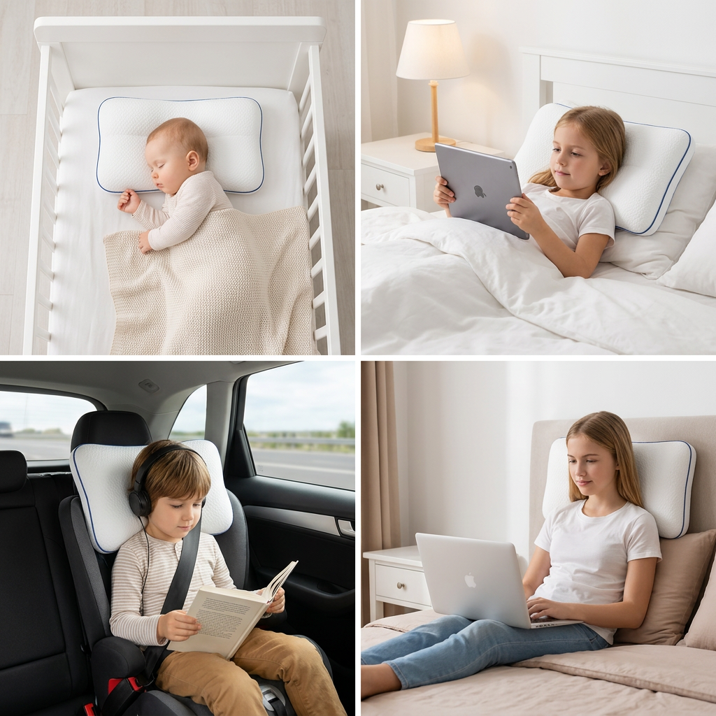 Ergonomic Neck Support Memory Foam Kids Pillow