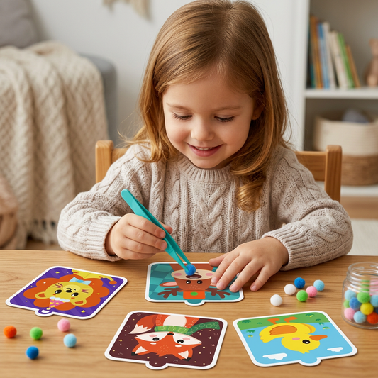 Fuzzy Pom Pom Animal Craft & Painting Kit