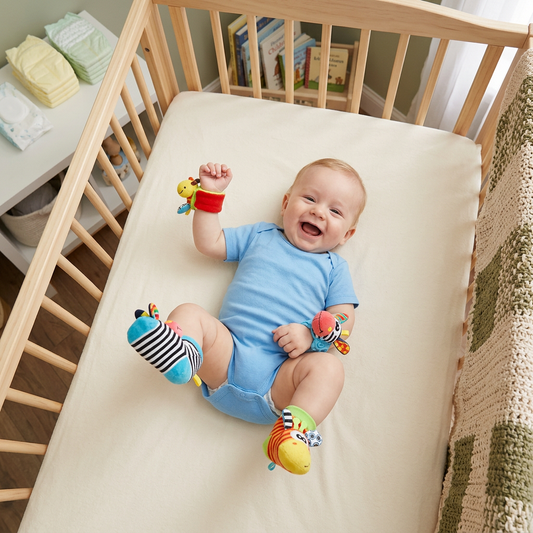 Sensory Baby Plush Socks and Wristband