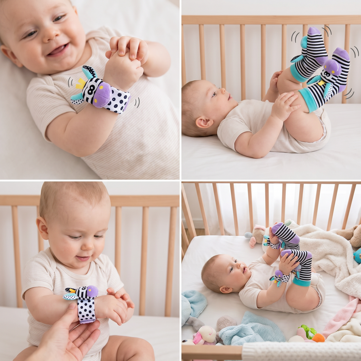 Sensory Baby Plush Socks and Wristband