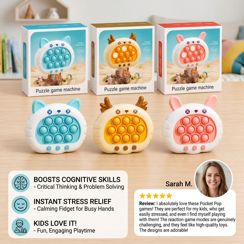 Pocket Pop Reaction Game – Sensory Stress Relief Fidget Toy for Kids