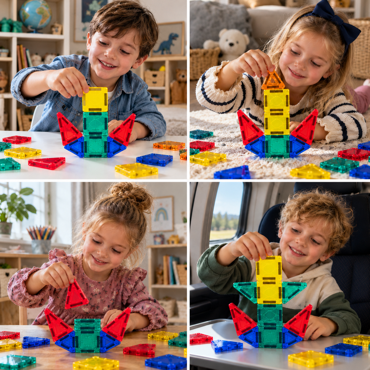 Magnetic Building Blocks Set for Kids – Travel-Friendly Storage Tin