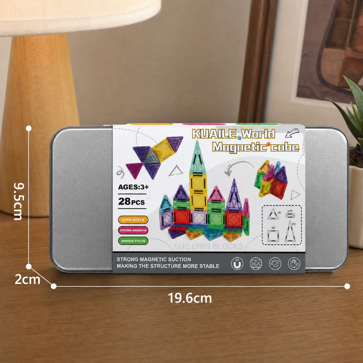 Magnetic Building Blocks Set for Kids – Travel-Friendly Storage Tin