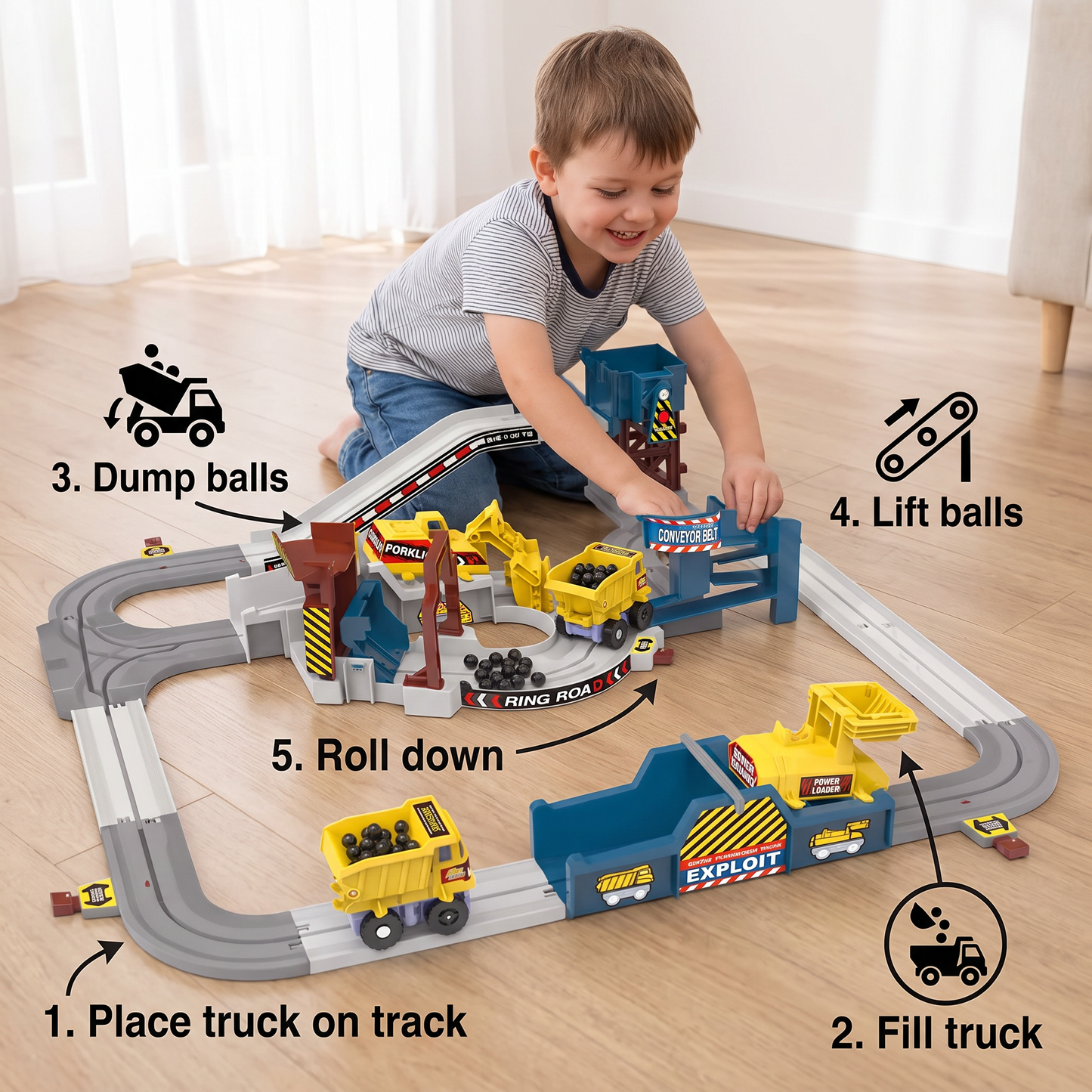 Interactive Electric Quarry Adventure Train Set