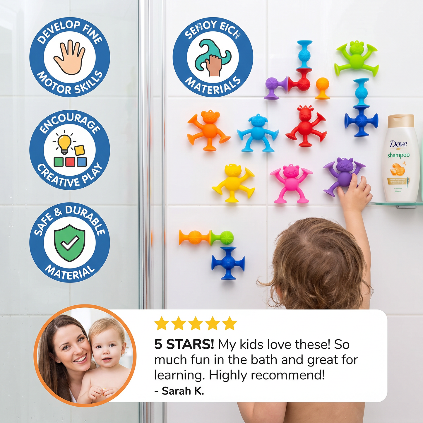 Educational suction cup letters and numbers toy