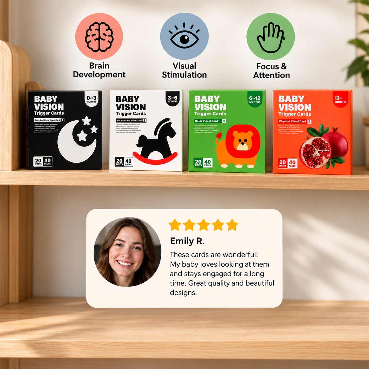 Montessori Baby Learning Flash Cards – Visual Stimulation, Color Recognition & Categorization Set