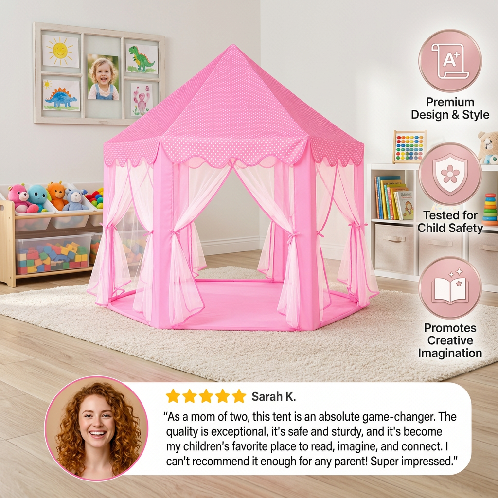Princess Castle Play Tent for Indoor & Outdoor Fun