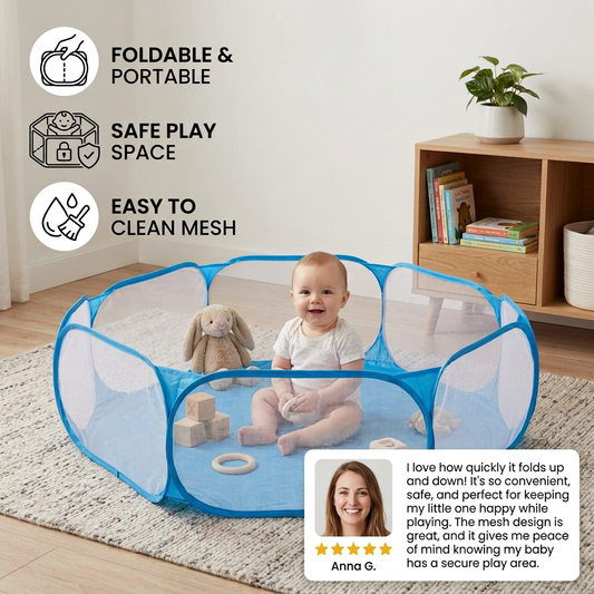 Portable Pop-Up Baby Playpen Tent for Toddlers