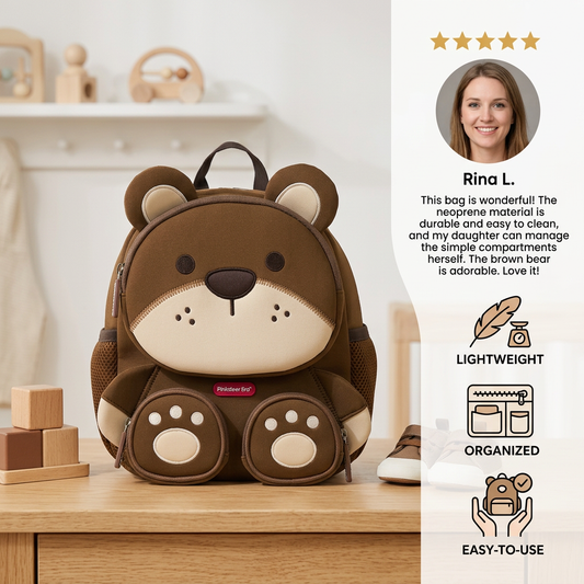 Kids Cartoon Animal Backpack – Lightweight Multi-Pocket School Bag