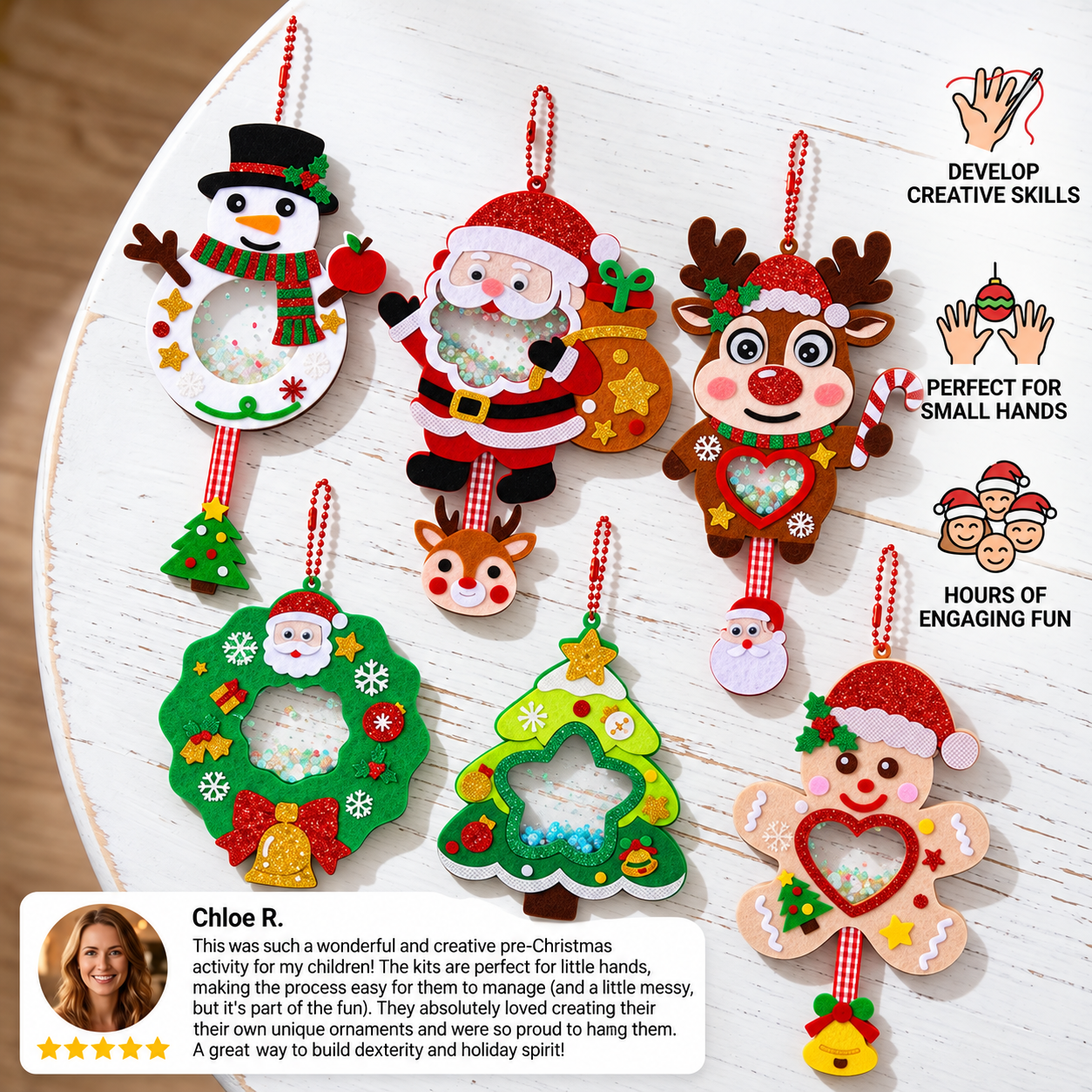 DIY Christmas Shaker Ornament Craft Kit for Kids
