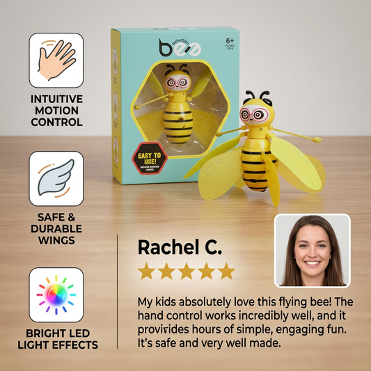 Hand-Controlled Flying Bee Toy with Motion Sensor and LED Lights