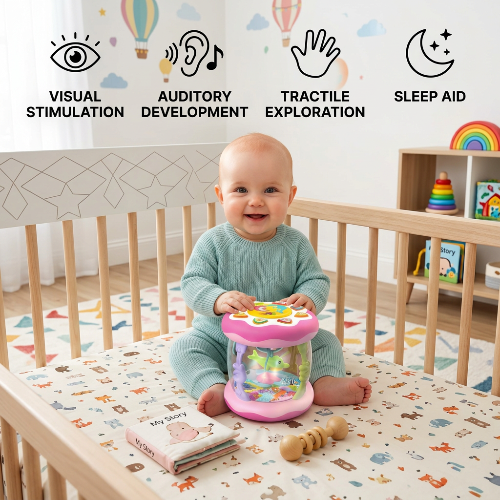 Interactive Musical Toy with Lights – Montessori Sensory & Soothing Lullaby Toy