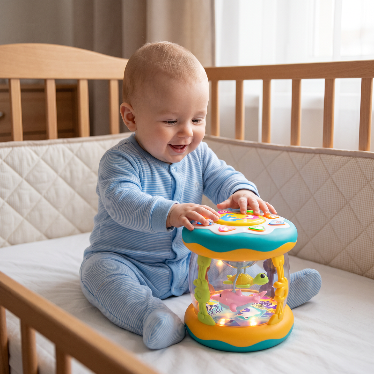 Interactive Musical Toy with Lights – Montessori Sensory & Soothing Lullaby Toy