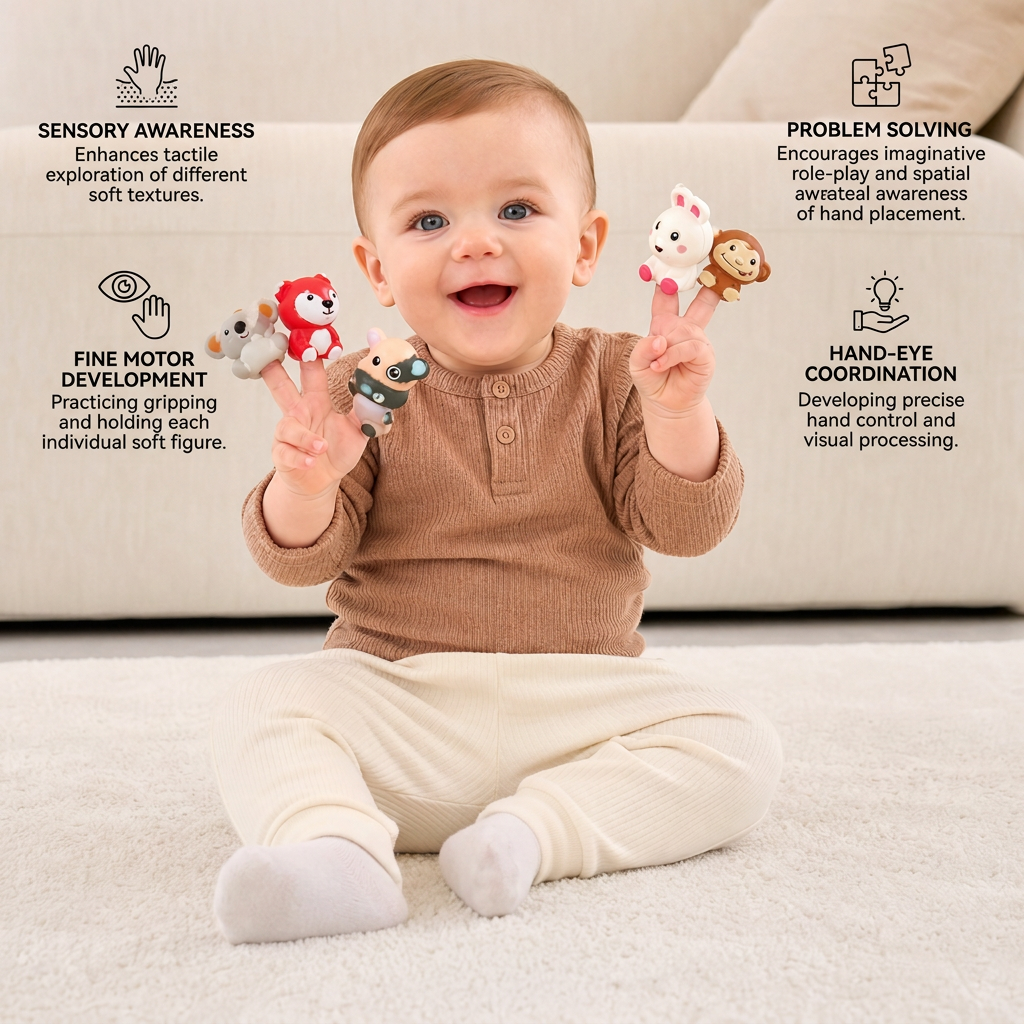 5-in-1 Montessori Soft Rubber Baby Sensory Play Set with Stacking & Sorting Toys – 26 Pieces