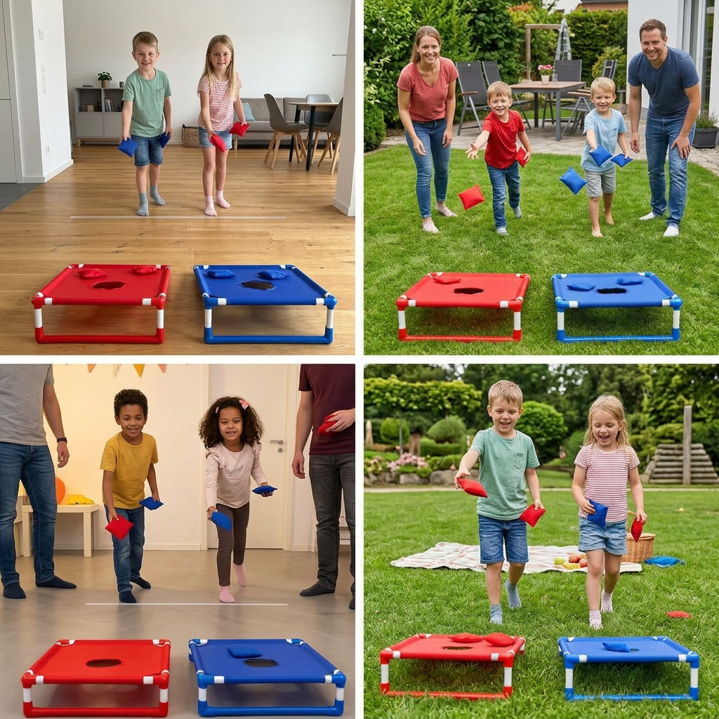 Indoor & Outdoor Two-Color Bean Bag Toss Game for Kids