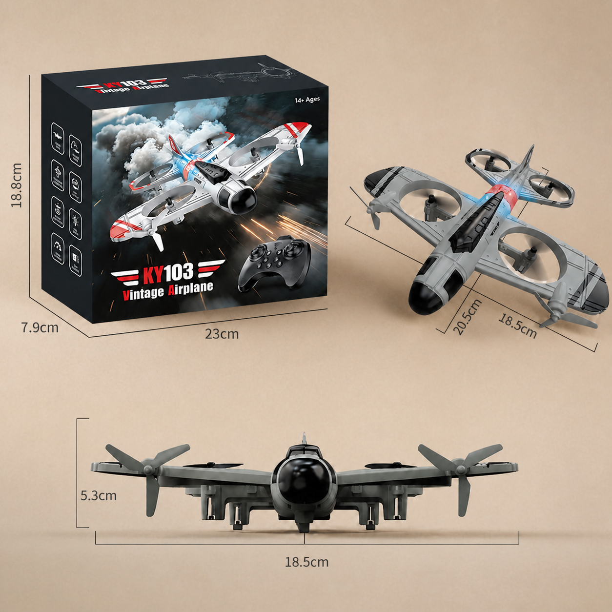 2-in-1 Remote Control Fighter Jet & Drone Toy