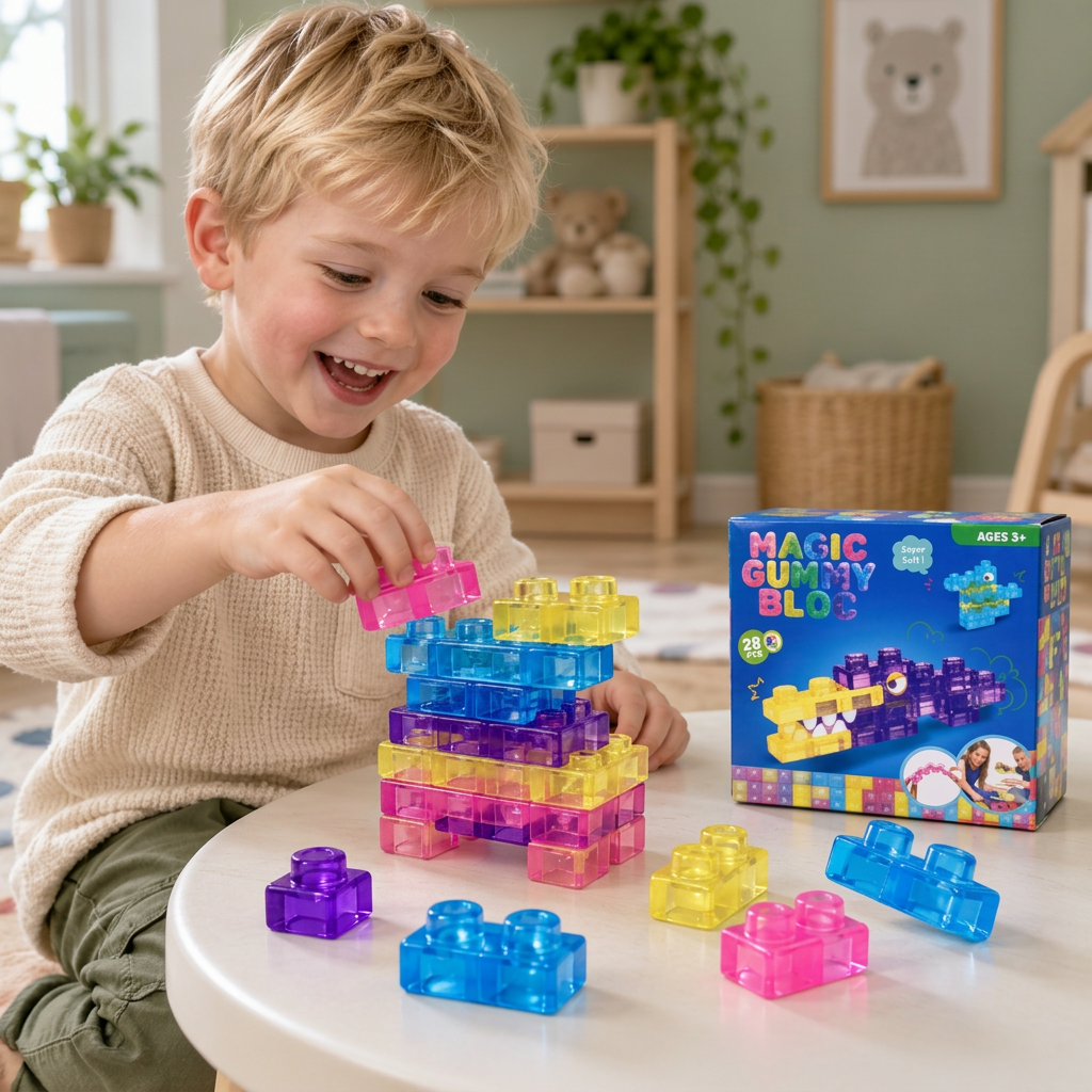 Safe & Soft Squishy Jelly Building Blocks for Kids