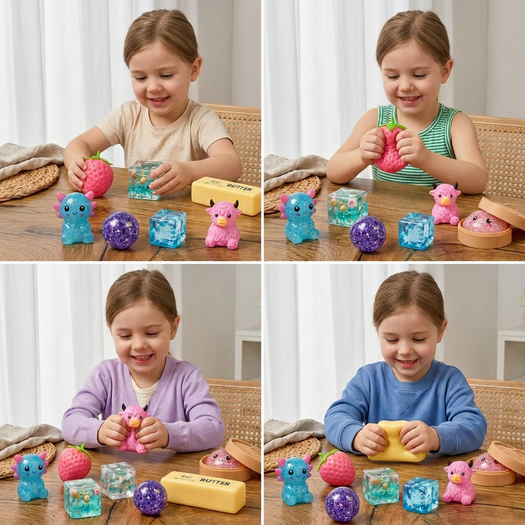 Premium Squishy Fidget Toy Set – 8 Sensory Toys