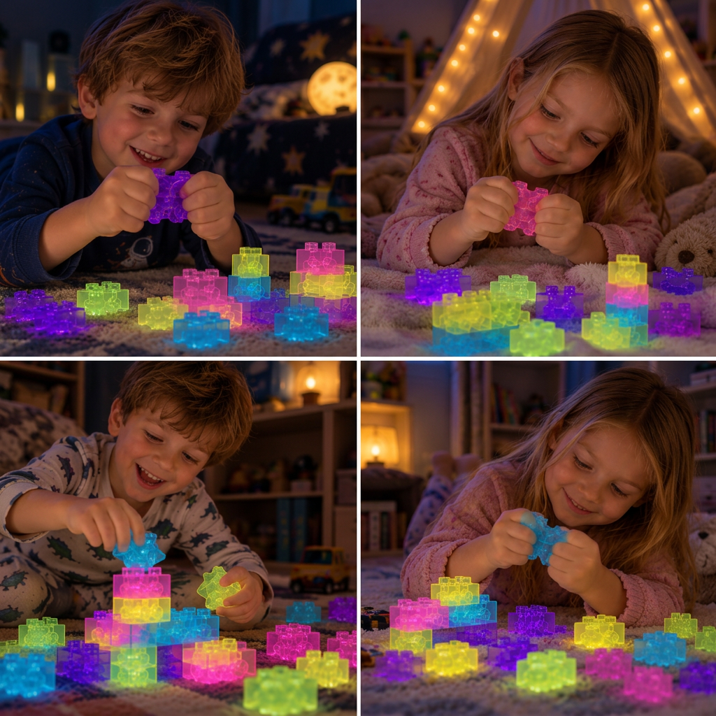 Glow-in-the-Dark Squishy Jelly Building Blocks for Kids – Safe & Soft