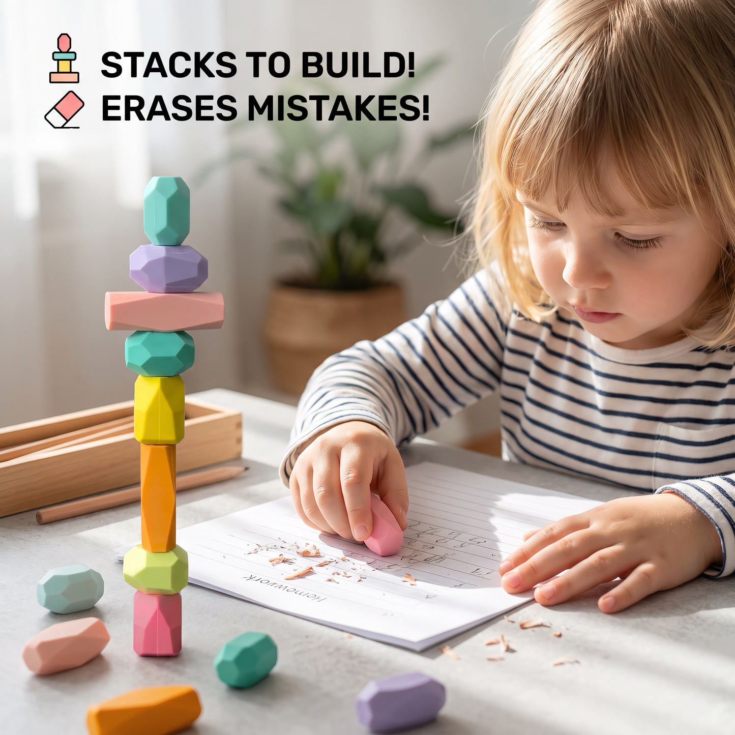 Stack & Build Gem Eraser Set