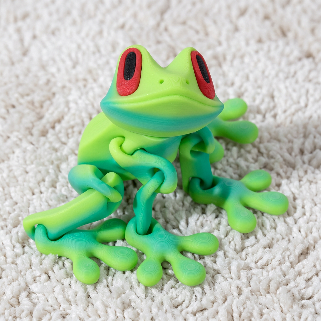 3D Printed Magnetic Flexible Frog Fidget Toy