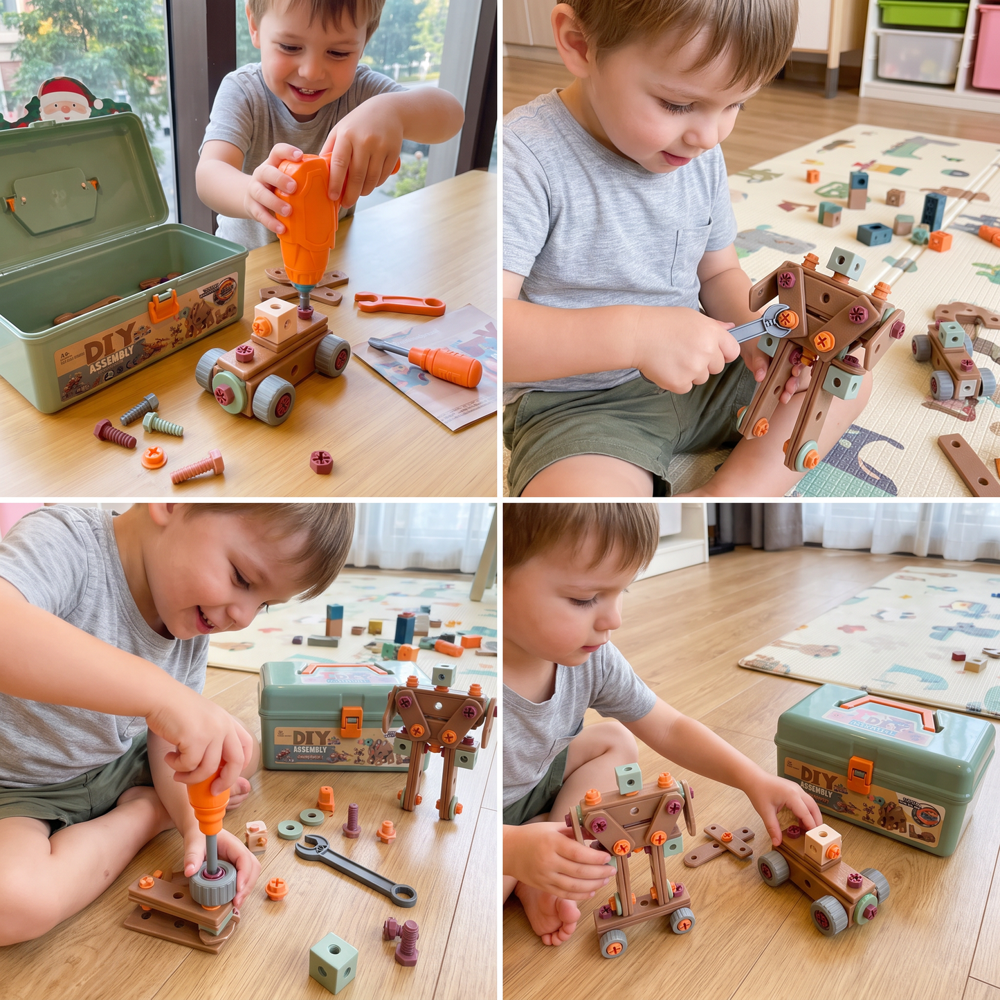 144-Piece Kids Tool Set with Drill & Toolbox – STEM Montessori Construction Kit