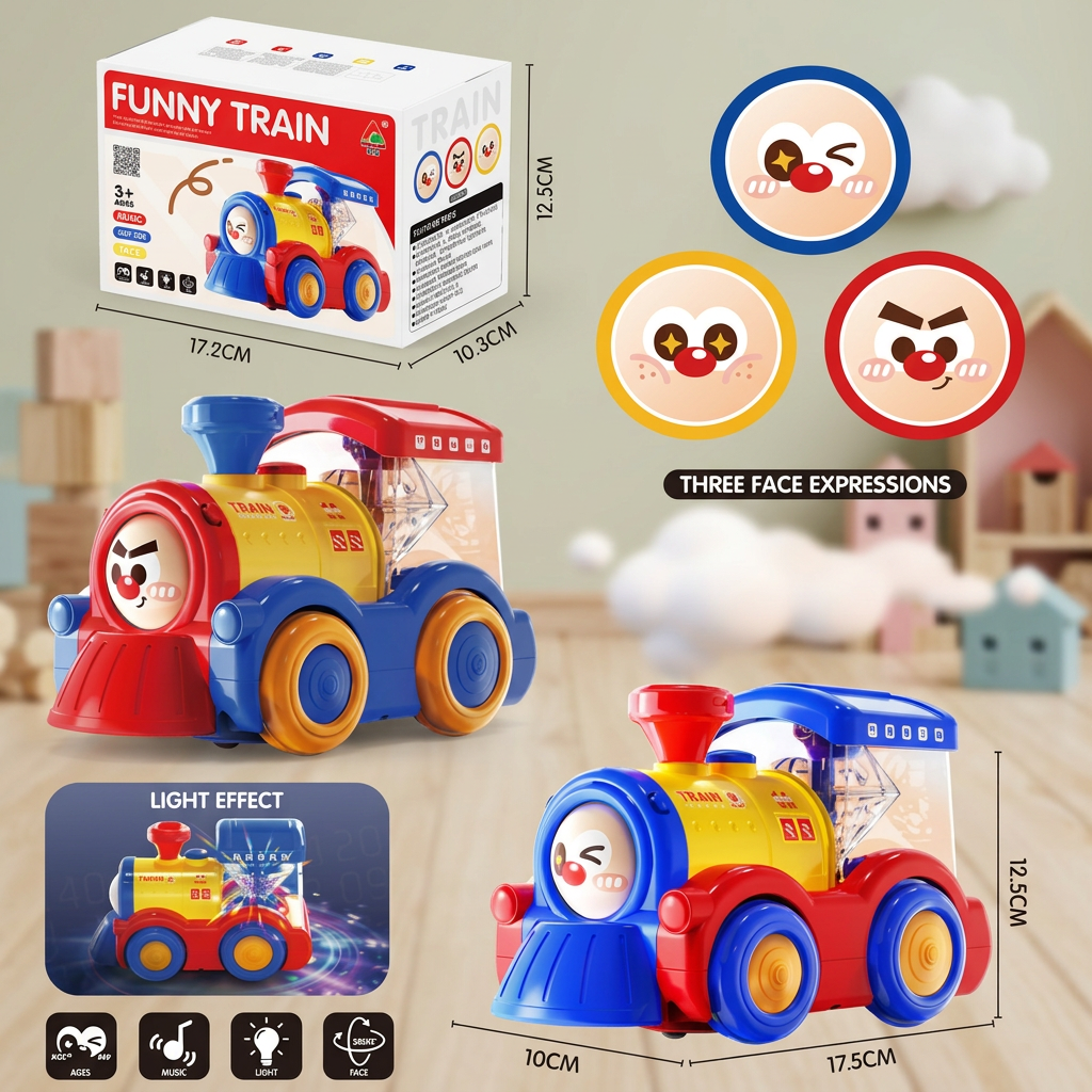 Transforming Train Toy with Steam, Lights & Music