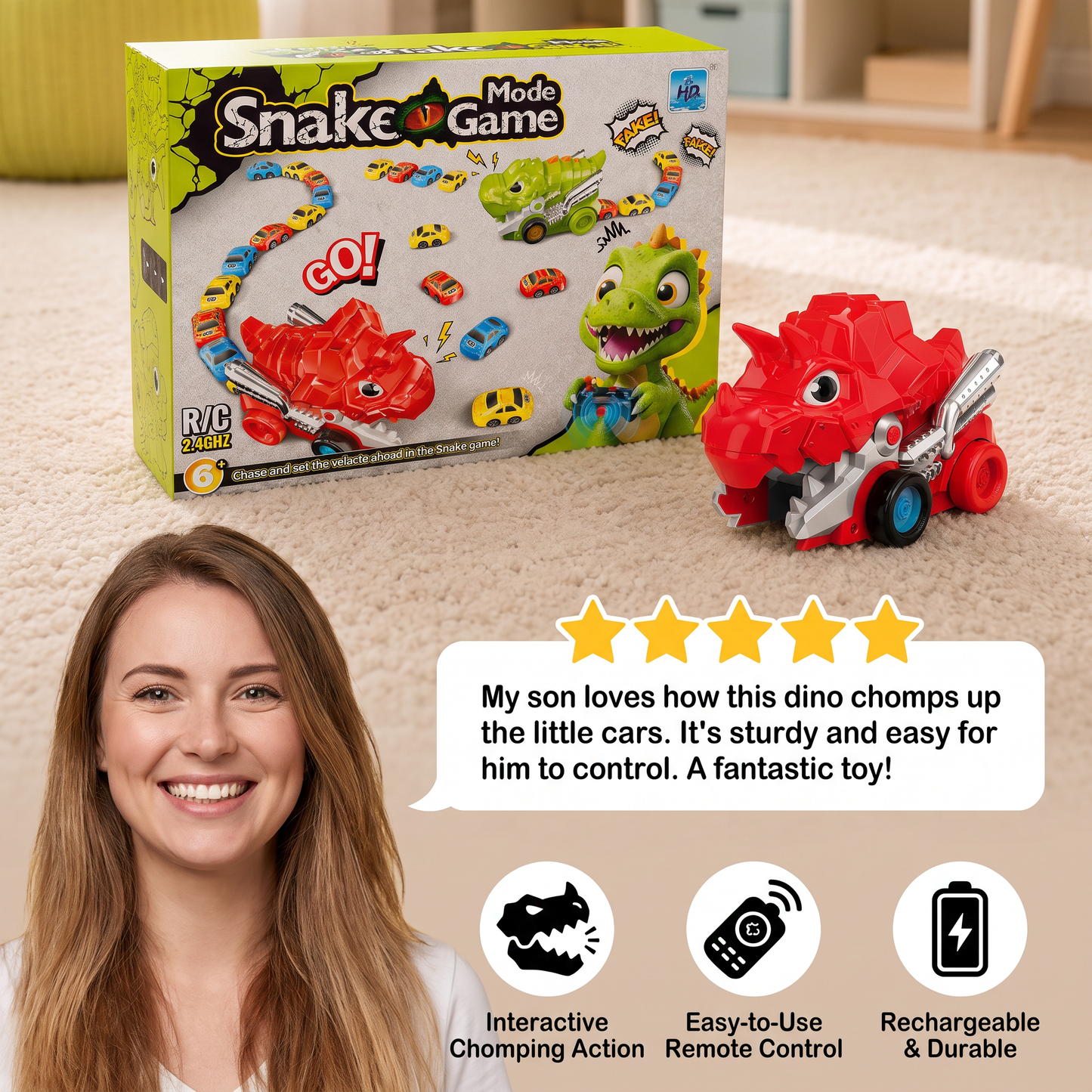 Remot Control Dino Car Chomper Truck